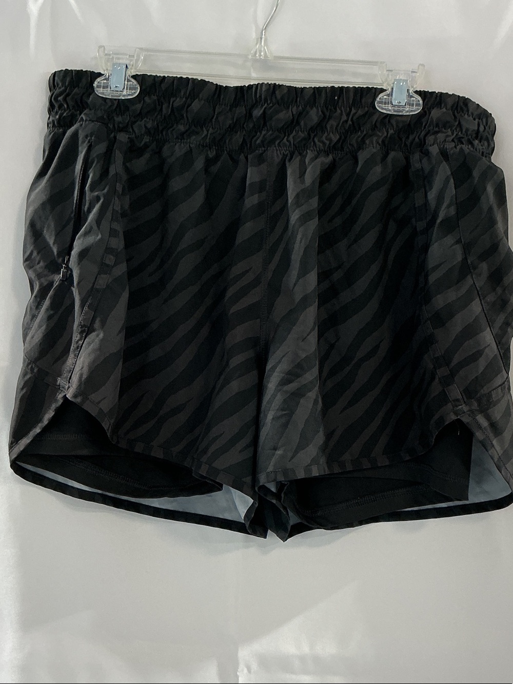 Avia Black Zebra-Pattern Athletic Shorts